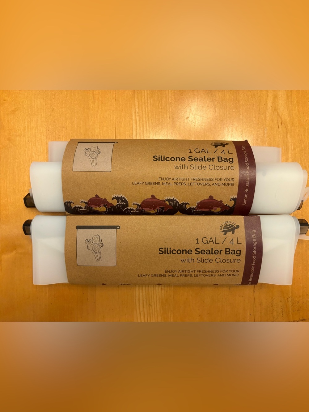1 Gal Silicone Sealer Bags with Slide Closure  (Set of 2)